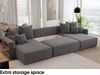 MEBLINI Schlafcouch mit Bettkasten - 350 x 160 x 78 cm - Grau Cordstoff - NAPLES - Ecksofa mit Schlaffunktion - Sofa mit Relaxfunktion und Kopfstützen - Couch U-Form - Eckcouch - Wohnlandschaft Bild 4