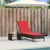vidaXL Sonnenliege mit Rollen und Kissen Braun Poly Rattan 368314 Bild 3