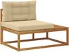 vidaXL Outdoor Endsofa mit Kissen Natur 115 x 83 x 73 cm 900555 Bild 2