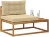 vidaXL Outdoor Endsofa mit Kissen Natur 115 x 83 x 73 cm 900555 Bild 3