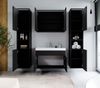 Badplaats Badmöbel Komplettset Paso XL LED 80 x 40 cm Schwarz Matt - Badezimmermöbel mit Waschbecken, Spiegelschrank und 2 Badezimmerschränke Bild 3