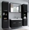 Badplaats Badmöbel Komplettset Paso XL LED 80 x 40 cm Schwarz Matt - Badezimmermöbel mit Waschbecken, Spiegelschrank und 2 Badezimmerschränke Bild 2