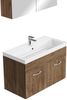 Badplaats Badmöbel Komplettset Paso 02 80 x 40 cm Braun Eiche - Badezimmermöbel mit Waschbecken und Spiegelschrank Bild 2