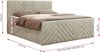 Boxspringbett mit zwei Bettkästen, 7 Härtezonen Multipocket-Matratzen, dekoratives Kopfteil und Front, Doppelbett - PARIS DUO - 200 x 200 cm - Beige Velours - H3 Bild 5