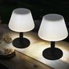 2er Set LED Solar Tischlampe, schwarz weiß, 3 Stufen, H 28 cm Bild 2