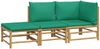 vidaXL 3-tlg. Garten-Lounge-Set mit Grünen Kissen Bambus 3155172 Bild 3