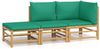 vidaXL 3-tlg. Garten-Lounge-Set mit Grünen Kissen Bambus 3155172 Bild 2