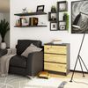 Home Collective Kommode 60 cm breit Holz Highboard Sideboard für Flur Schlafzimmer Wohnzimmer (Kommode Schlafzimmer Kommode mit Schubladen Holz Schrank), Kinderzimmer Organizer, 77 cm hoch, 3 Schubladen graphit-Artisan Eiche Bild 2