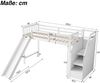 Hochbett mit Lattenrost, Rausfallschutz, Treppe und Rutsche, 90x200 cm, Kinderbett, Jugendbett, Kiefer Bild 5