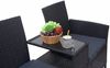 Poly-Rattan Sitzbank mit Tisch HWC-E24, Gartenbank Sitzgruppe Gartensofa, 132cm ~ schwarz, Kissen dunkelgrau Bild 5