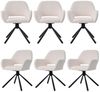 Flieks Esszimmerstuhl (360° drehbar, Set, 6 St), 6er Set Polsterstühle Drehstuhl Armlehnstuhl Bürostuhl, Sherpa-Bezug Bild 1