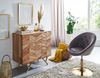 Sideboard 90 x 86,5 x 40 cm Akazie Massivholz / Metall Anrichte, Kommode 3 Schubladen, Hoher Kommodenschrank Holz Massiv, Standschrank Wohnzimmer Bild 3