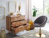 Sideboard 90 x 86,5 x 40 cm Akazie Massivholz / Metall Anrichte, Kommode 3 Schubladen, Hoher Kommodenschrank Holz Massiv, Standschrank Wohnzimmer Bild 5
