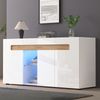 LED-Sideboard 140x40x70 cm mit Hochglanz-Fronten, App-gesteuertem RGB-Lichtstreifen, Stauraum, Glastrennwand Bild 5