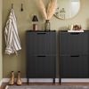 SoBuy FSR177-SCH Schuhschrank, MDF, Lackiert, Schwarz, 50 x 90 x 19 cm Bild 2