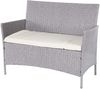 2-1-1 Poly-Rattan Garten-Garnitur Halden, Sitzgruppe Lounge-Set Sofa ~ grau, Kissen creme Bild 3
