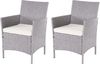 2-1-1 Poly-Rattan Garten-Garnitur Halden, Sitzgruppe Lounge-Set Sofa ~ grau, Kissen creme Bild 2
