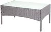 2-1-1 Poly-Rattan Garten-Garnitur Halden, Sitzgruppe Lounge-Set Sofa ~ grau, Kissen creme Bild 4