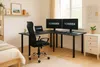 SyberDesk Gaming Pro Eckschreibtisch 197 x 132 cm – großer Computertisch, Eckschreibtisch, Schreibtisch für Büro & Gaming (links, schwarz) Bild 4
