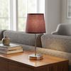 2er Set Tischleuchte nickel matt, Textil braun, H 32 cm Bild 4