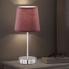 2er Set Tischleuchte nickel matt, Textil braun, H 32 cm Bild 4