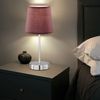2er Set Tischleuchte nickel matt, Textil braun, H 32 cm Bild 3