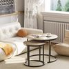 Runde Couchtische Set 2 Beistelltische Metallrahmen Wohnzimmer Schlafzimmer Bild 4