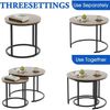Runde Couchtische Set 2 Beistelltische Metallrahmen Wohnzimmer Schlafzimmer Bild 5