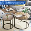 Runde Couchtische Set 2 Beistelltische Metallrahmen Wohnzimmer Schlafzimmer Bild 3