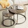 Runde Couchtische Set 2 Beistelltische Metallrahmen Wohnzimmer Schlafzimmer Bild 2