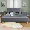 Homestyle4U Polsterbett mit Lattenrost, Stoff grau, 160x200 cm Bild 5