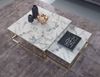 Couchtisch 2er Set Weiß Marmoroptik Eckig Metallgestell Gold Modern Bild 5
