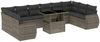 vidaXL 11-tlg. Garten-Sofagarnitur mit Kissen Grau Poly Rattan 3268780 Bild 2