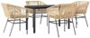 vidaXL 5-tlg. Garten-Essgruppe mit Kissen Braun Poly Rattan Glas 3334620 Bild 2
