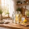 WestCraft Trinkflasche Bormioli Aqua Flasche 1L Weiß 1 Liter 3x Glasflasceh, Spülmaschinenfest, geeignet für Wasser, Saft, Limo, Kefir und Milch Bild 2