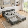 MODFU Polsterbett Gemütlicher Sitzhocker in kuscheligem Chenille (Packung, 1-tlg, Aus Eukalyptusholz,fügt sich warm in jedes Wohnzimmer ein,140x200 cm), Stabiler Eisenrahmen mit dekorativem Quilt-Muster(ohne Matratze) Bild 2
