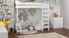 WNM Group Hochbett mit Leiter LUKI - Kinderbett mit Rausfallschutz und Lattenrost - Absturzsicherung Hochbett - Jugendbett - Kinderhochbetten - Wei - 90 x 180 x 200 cm Bild 2