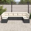 vidaXL Sofa Set mit Kissen 9 pcs Schwarz Poly Rattan 3346537 Bild 3