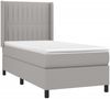 vidaXL Boxspringbett mit Matratze & LED Hellgrau 90x190 cm Stoff 3138437 Bild 4