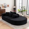Sofa H 66 x T 263 x B 171 cm, modulares Chenille-Sofa, Völlschaumstruktur, schlafbar, schwarz Bild 2