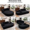 Sofa H 66 x T 263 x B 171 cm, modulares Chenille-Sofa, Völlschaumstruktur, schlafbar, schwarz Bild 5