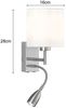 Fischer & Honsel 30313 Wandleuchte Dreamer mit Leseleuchte Nickel Weiss E27 Bild 4