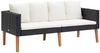 vidaXL 2-Sitzer-Gartensofa mit Auflagen Poly Rattan Schwarz 310216 Bild 2