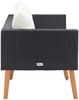 vidaXL 2-Sitzer-Gartensofa mit Auflagen Poly Rattan Schwarz 310216 Bild 4