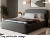 MEBLINI Polsterbett 140x200 mit Stauraum, Lattenrost und Bettkasten - Schwarz Webstoff ohne Matratze - BELLION - Kopfteil Bett mit Stauraum - Doppelbett - Stauraumbett - Betten Bild 3