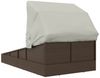 vidaXL Sonnenliege mit Faltdach Braun 200x114x128 cm Poly Rattan 362272 Bild 5