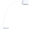 'Benue' Stehlampe Weiß Metall 188 cm Stoffschirm Marmorfuß langes Kabel mit Schalter Bogenlampe Modernes Design Bild 4