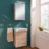 FACKELMANN SBC B.CLEVER Gäste WC Waschtisch Set mit Spiegelschrank 45 cm breit, Braun hell, Türanschlag rechts Bild 2