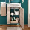 FACKELMANN SBC B.CLEVER Gäste WC Waschtisch Set mit Spiegelschrank 45 cm breit, Braun hell, Türanschlag rechts Bild 3