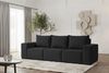 Sofa Designersofa ESTELLE 3-Sitzer mit Schlaffunktion Stoff Opera Velvet Schwarz Bild 2